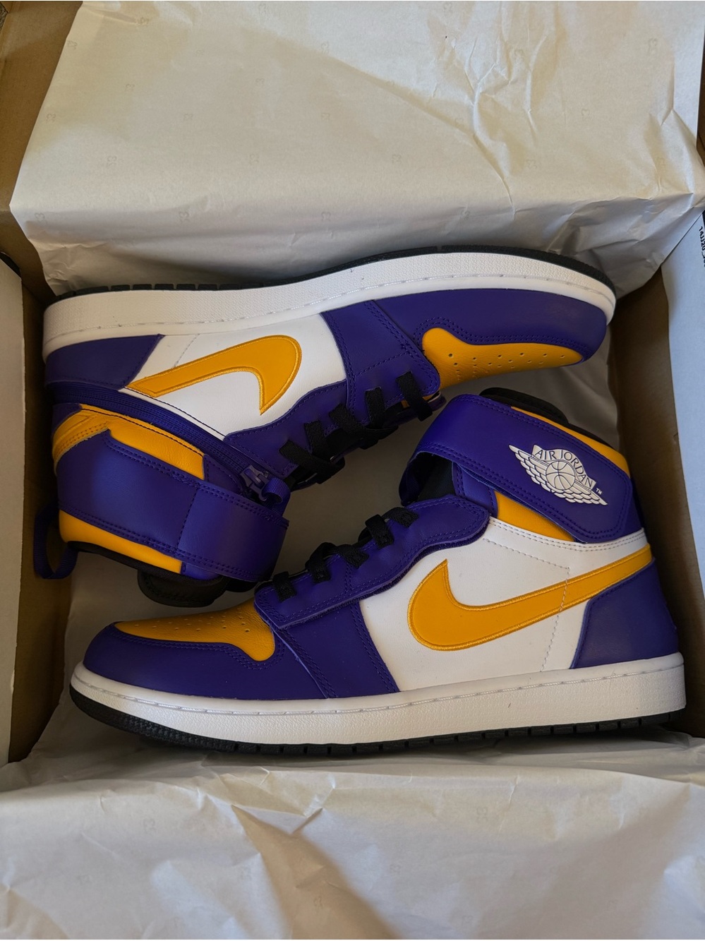 Jordan• 1 Hi Flyease in Dark Concord, Taxi, White, Black